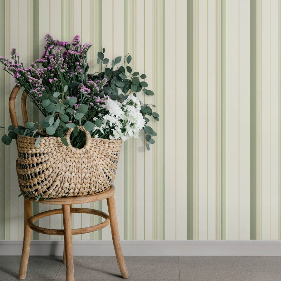 Purchase 4201-20117 A-Street Wallpaper, Herrgård Green Stripe - Savanna12