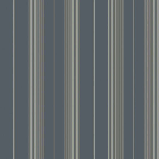 Purchase 4201-20120 A-Street Wallpaper, Herrgård Navy Stripe - Savanna