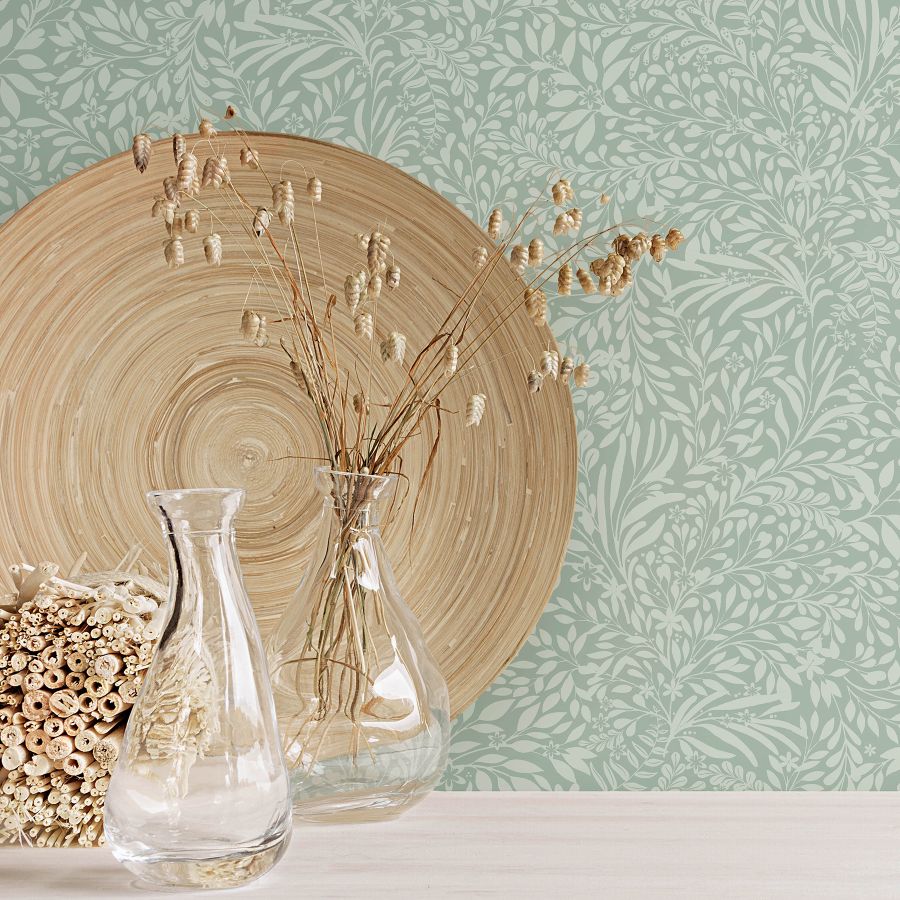 Purchase 4201-20128 A-Street Wallpaper, Kristina Teal Botanical - Savanna1