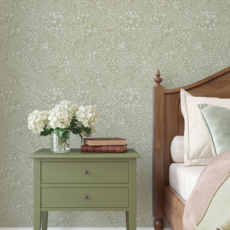 Purchase 4201-48003 A-Street Wallpaper, Siv Sage Botanical - Savanna1