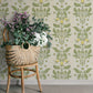 Purchase 4201-48010 A-Street Wallpaper, Rosa Green Floral Columns - Savanna12