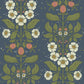Purchase 4201-48013 A-Street Wallpaper, Rosa Navy Floral Columns - Savanna