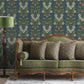 Purchase 4201-48013 A-Street Wallpaper, Rosa Navy Floral Columns - Savanna1