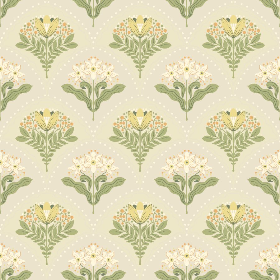 Purchase 4201-48014 A-Street Wallpaper, Maj Light Grey Floral Damask - Savanna
