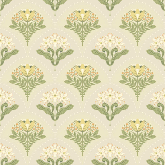 Purchase 4201-48014 A-Street Wallpaper, Maj Light Grey Floral Damask - Savanna