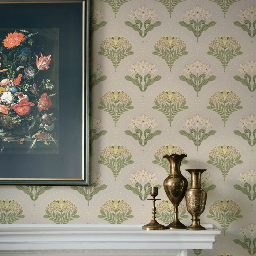 Purchase 4201-48014 A-Street Wallpaper, Maj Light Grey Floral Damask - Savanna1