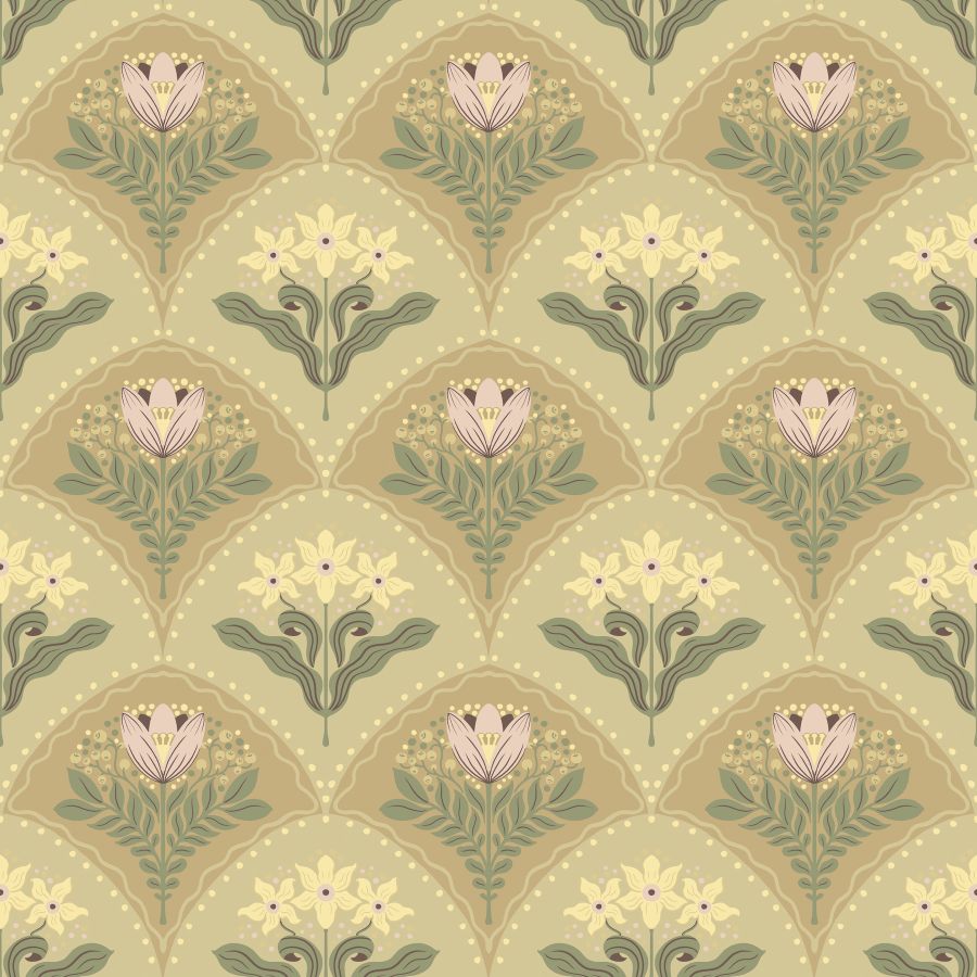 Purchase 4201-48015 A-Street Wallpaper, Maj Light Brown Floral Damask - Savanna