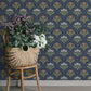 Purchase 4201-48018 A-Street Wallpaper, Maj Navy Floral Damask - Savanna12