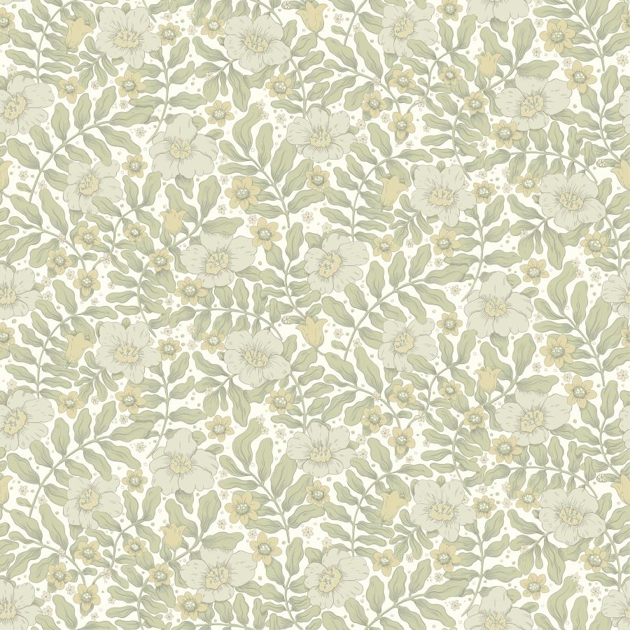 Purchase 4201-48019 A-Street Wallpaper, Maggan Sage Floral Trail - Savanna