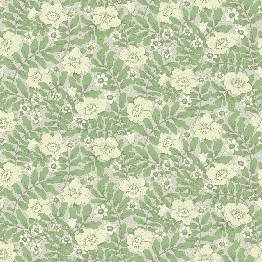 Purchase 4201-48021 A-Street Wallpaper, Maggan Jade Floral Trail - Savanna