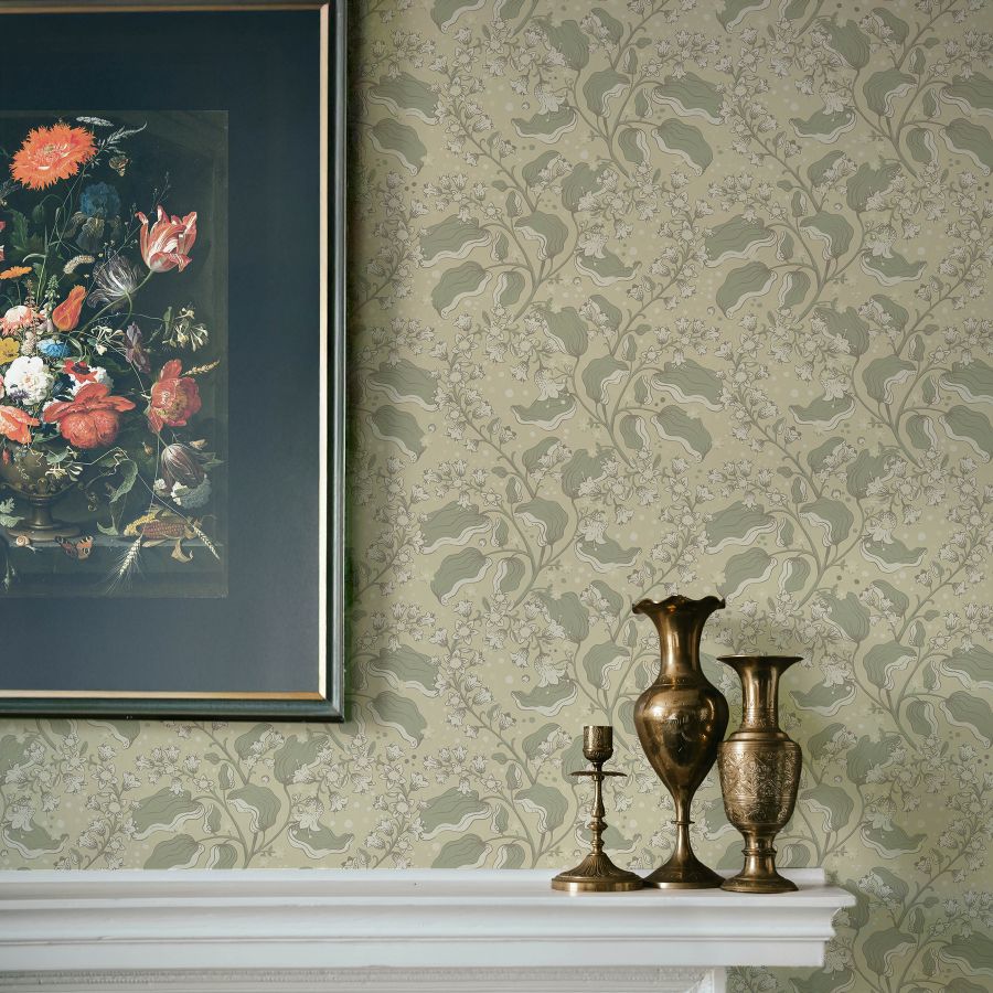 Purchase 4201-48025 A-Street Wallpaper, Syren Light Green Dainty Floral - Savanna1