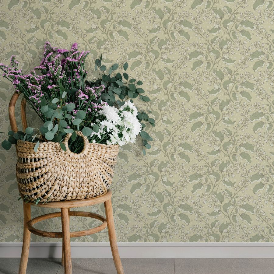Purchase 4201-48025 A-Street Wallpaper, Syren Light Green Dainty Floral - Savanna12