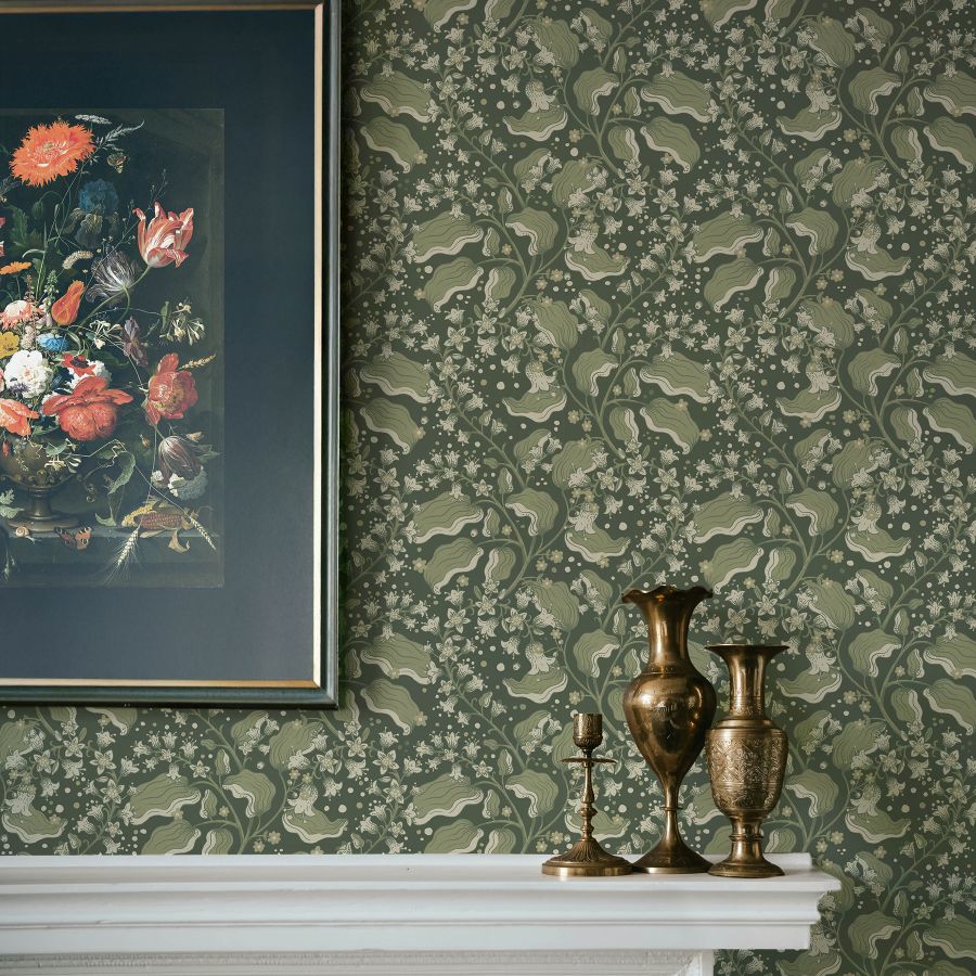 Purchase 4201-48026 A-Street Wallpaper, Syren Evergreen Dainty Floral - Savanna1