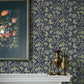 Purchase 4201-48027 A-Street Wallpaper, Syren Navy Dainty Floral - Savanna1