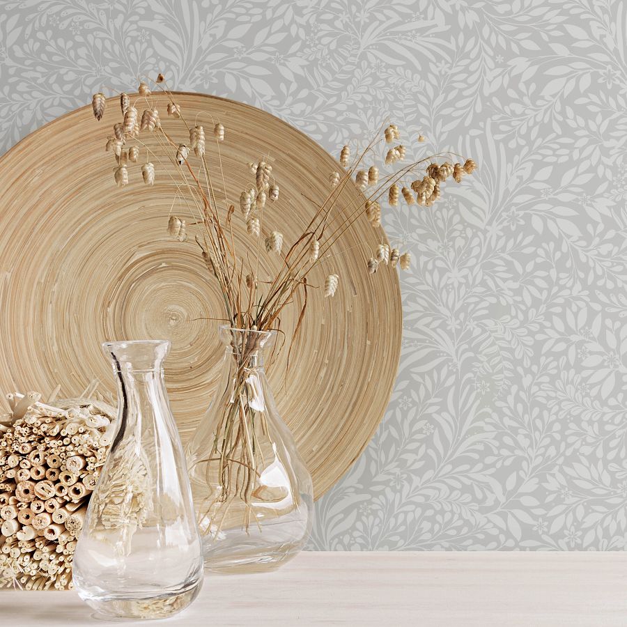 Purchase 4201-92116 A-Street Wallpaper, Kristina Light Grey Botanical - Savanna1