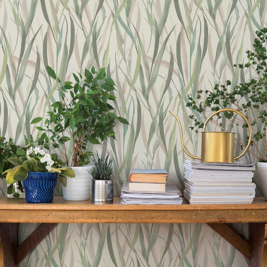 Purchase 4202-330212 A-Street Wallpaper, Willoughby Green Fronds - Springhill1
