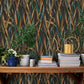 Purchase 4202-330250 A-Street Wallpaper, Willoughby Black Fronds - Springhill1