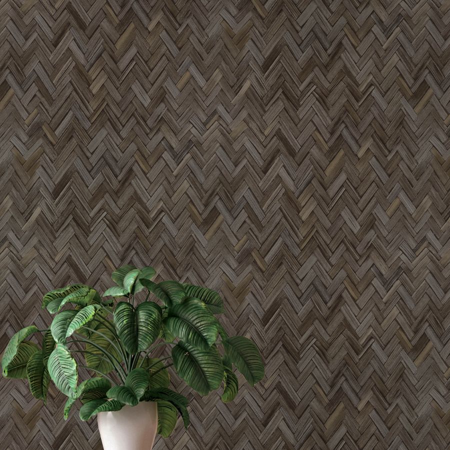 Purchase 4202-410358 A-Street Wallpaper, Ellery Charcoal Herringbone - Springhill12