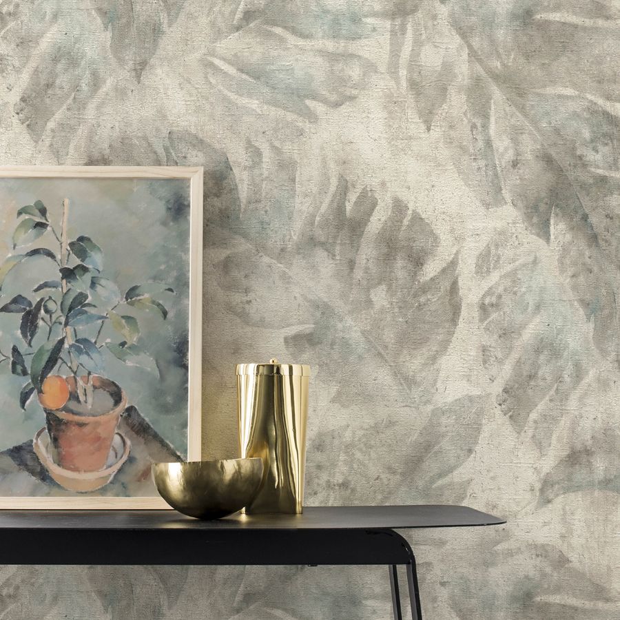 Purchase 4202-416138 A-Street Wallpaper, Sanne Grey Palm - Springhill1