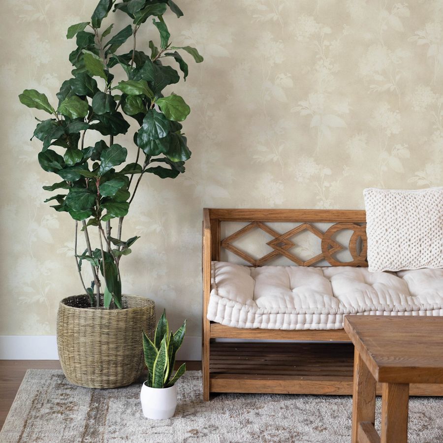 Purchase 4202-481419 A-Street Wallpaper, Izara Beige Botanical - Springhill1