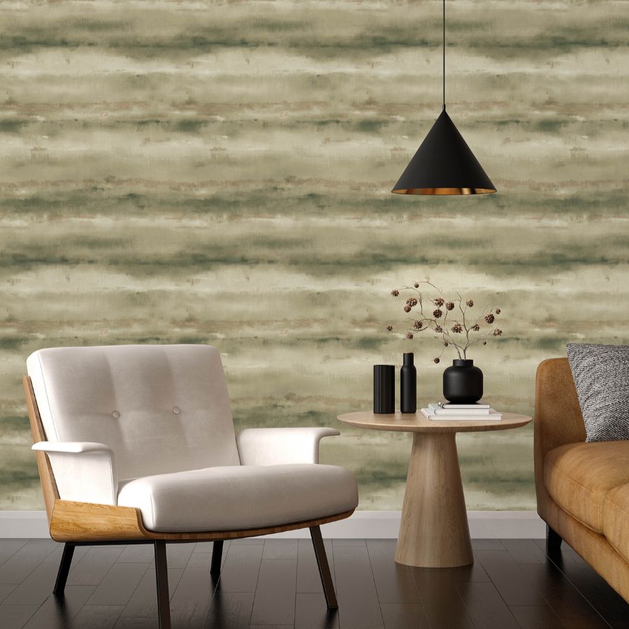 Purchase 4202-481655 A-Street Wallpaper, Ayla Green Abstract Stripe - Springhill1