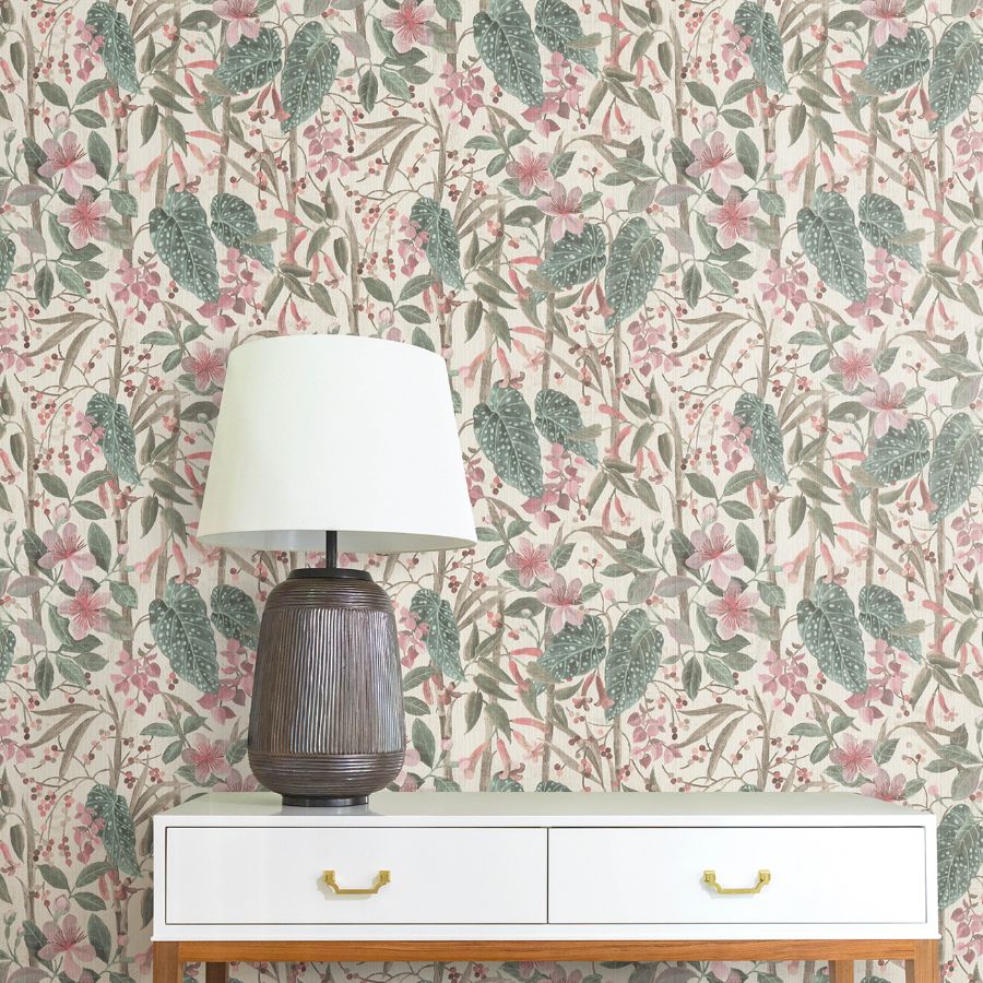 Purchase 4202-538212 A-Street Wallpaper, Kalina Teal Floral Fruits - Springhill12