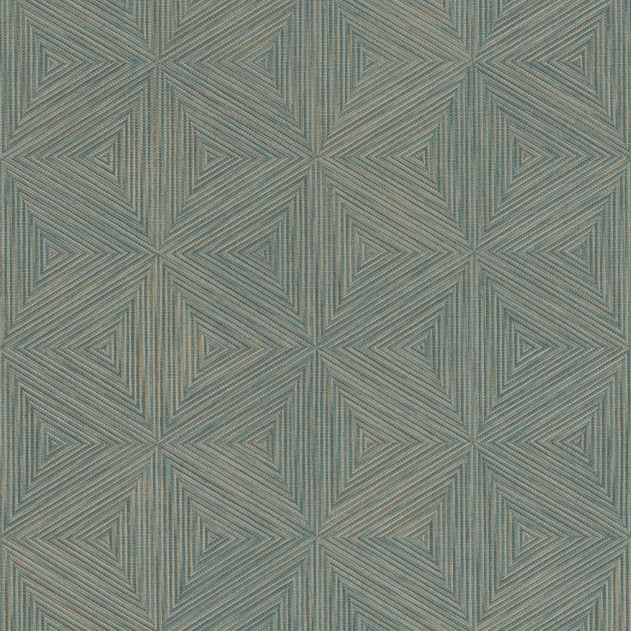 Purchase 4202-571271 A-Street Wallpaper, Anara Teal Geo Faux Grasscloth - Springhill