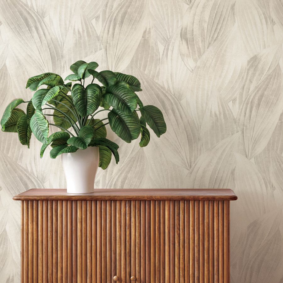 Purchase 4202-571516 A-Street Wallpaper, Melora Light Grey Leaf - Springhill12