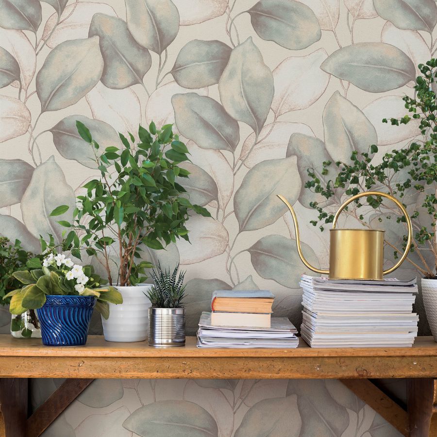 Purchase 4202-659863 A-Street Wallpaper, Evanthe Aqua Vine - Springhill1