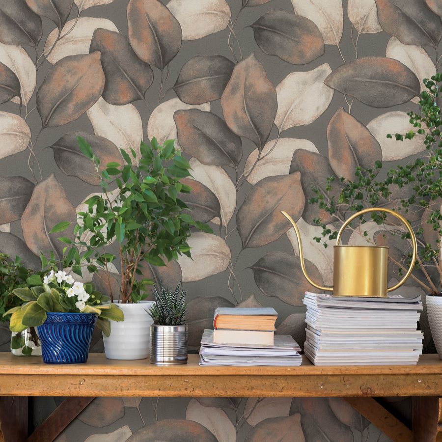 Purchase 4202-659887 A-Street Wallpaper, Evanthe Charcoal Vine - Springhill1