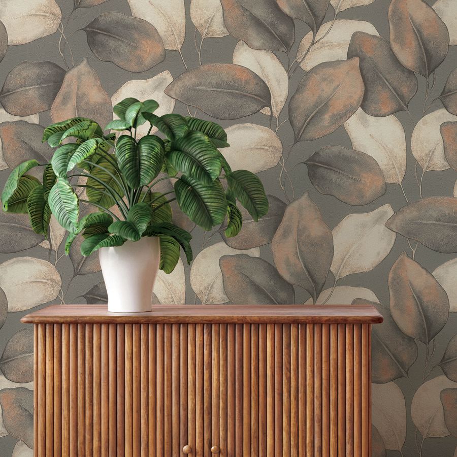 Purchase 4202-659887 A-Street Wallpaper, Evanthe Charcoal Vine - Springhill12