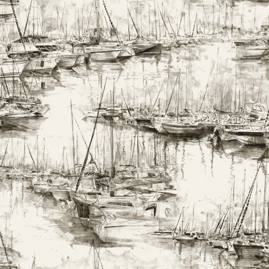 Purchase 4211-83512 | Private Reserve, Yacht Club Taupe Scenic - Ronald Redding Wallpaper