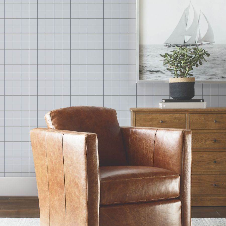 Purchase 4211-83516 | Private Reserve, Tattersall Blue Plaid - Ronald Redding Wallpaper