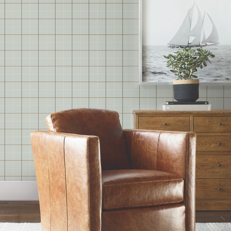 Purchase 4211-83517 | Private Reserve, Tattersall Sage Plaid - Ronald Redding Wallpaper