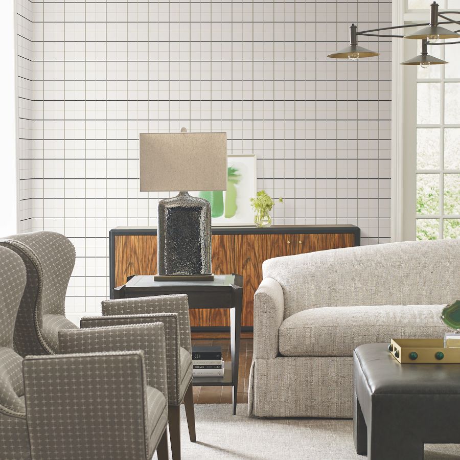 Purchase 4211-83519 | Private Reserve, Tattersall White Plaid - Ronald Redding Wallpaper