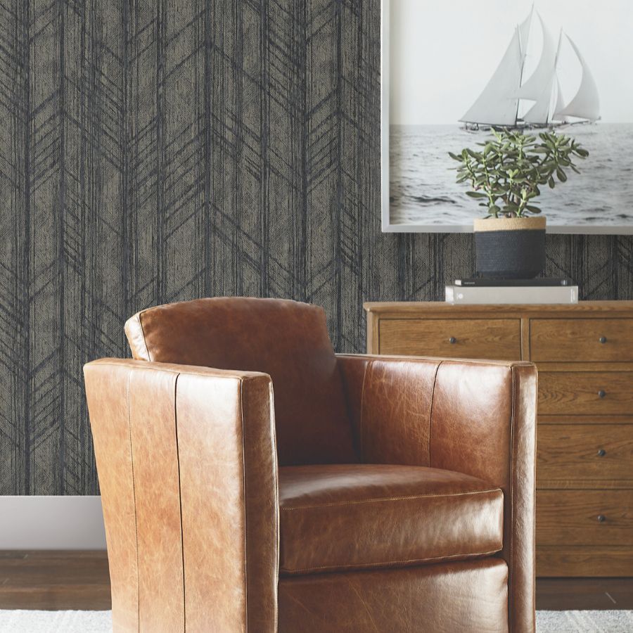 Purchase 4211-83520 | Private Reserve, Winthrop Slate Geometric - Ronald Redding Wallpaper