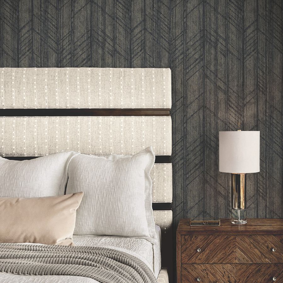 Purchase 4211-83520 | Private Reserve, Winthrop Slate Geometric - Ronald Redding Wallpaper