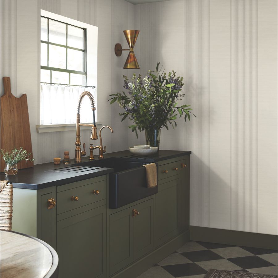 Purchase 4211-83525 | Private Reserve, Archer Stripe Taupe - Ronald Redding Wallpaper