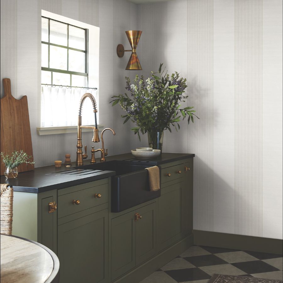 Purchase 4211-83526 | Private Reserve, Archer Stripe Light Grey - Ronald Redding Wallpaper