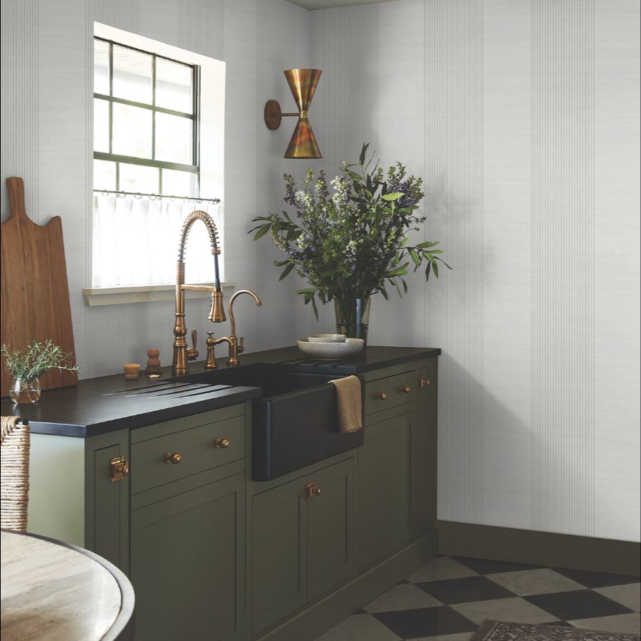 Purchase 4211-83527 | Private Reserve, Archer Stripe Grey - Ronald Redding Wallpaper