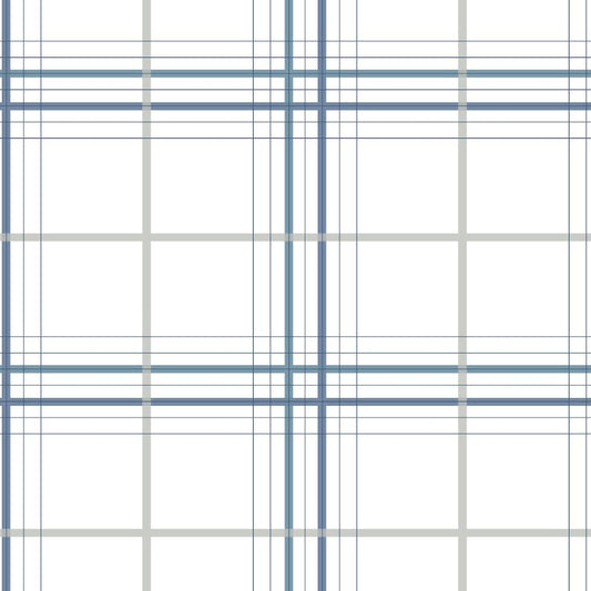 Purchase 4211-83534 | Private Reserve, Lakeside Plaid Blue Tailored - Ronald Redding Wallpaper