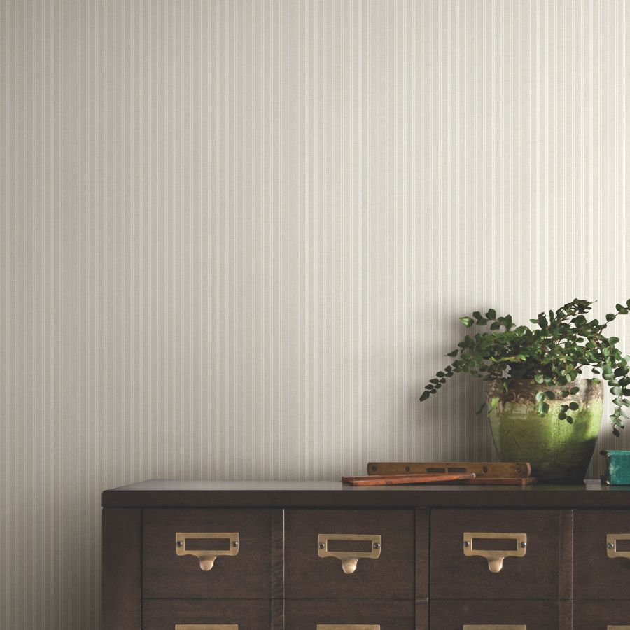 Purchase 4211-83540 | Private Reserve, Ticking Stripe Beige - Ronald Redding Wallpaper