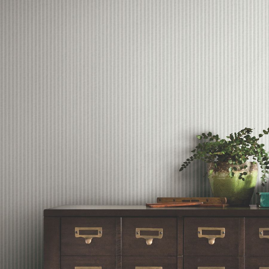 Purchase 4211-83541 | Private Reserve, Ticking Stripe Grey - Ronald Redding Wallpaper