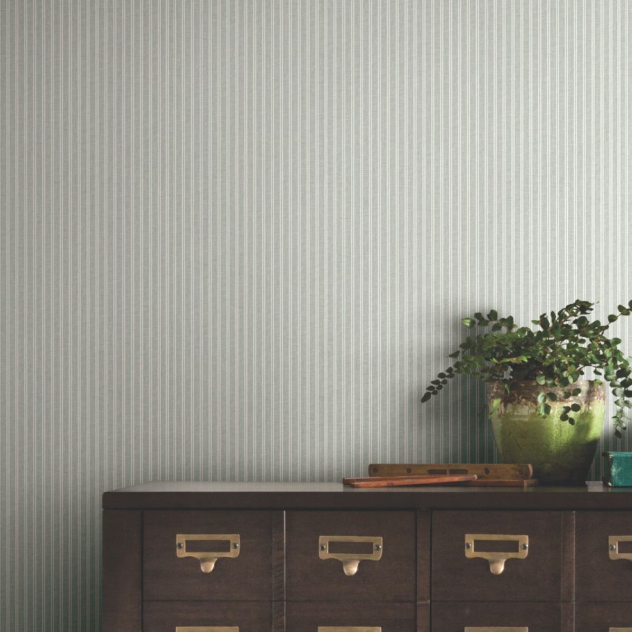 Purchase 4211-83543 | Private Reserve, Ticking Stripe Sage - Ronald Redding Wallpaper