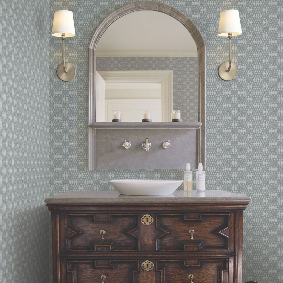 Purchase 4211-83546 | Private Reserve, Radcliffe Blue Diamond Motif - Ronald Redding Wallpaper