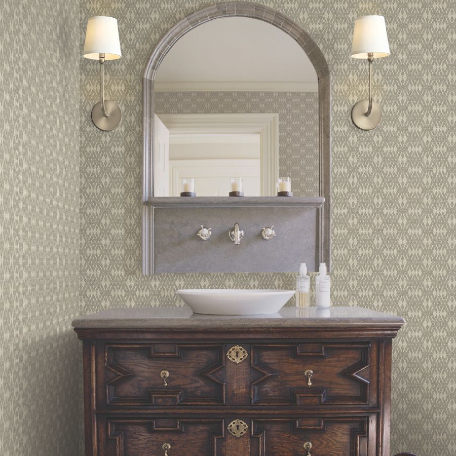 Purchase 4211-83547 | Private Reserve, Radcliffe Taupe Diamond Motif - Ronald Redding Wallpaper