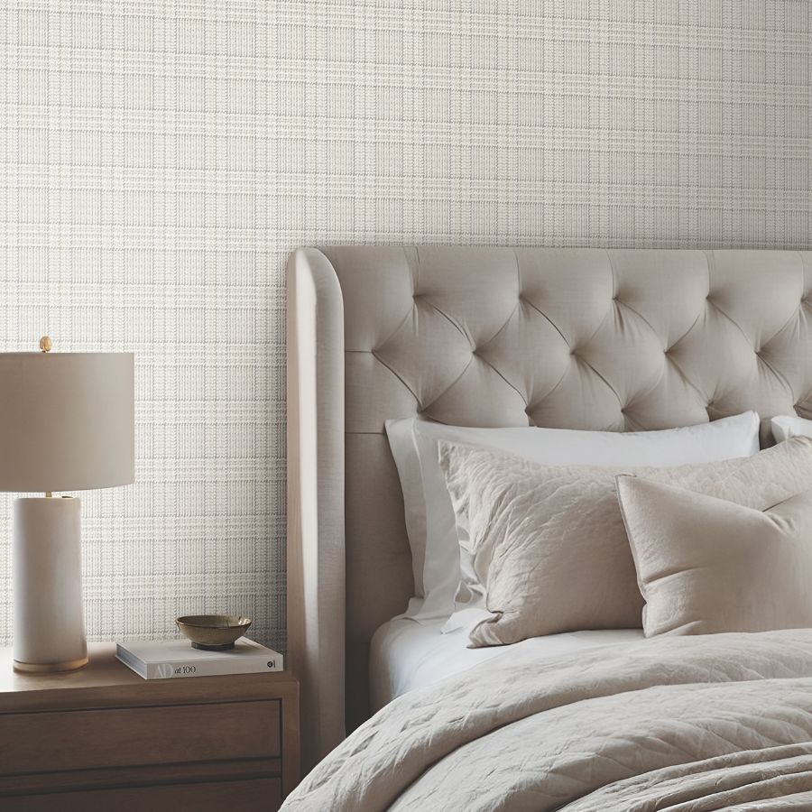 Purchase 4211-83553 | Private Reserve, Harrington Plaid Neutral - Ronald Redding Wallpaper