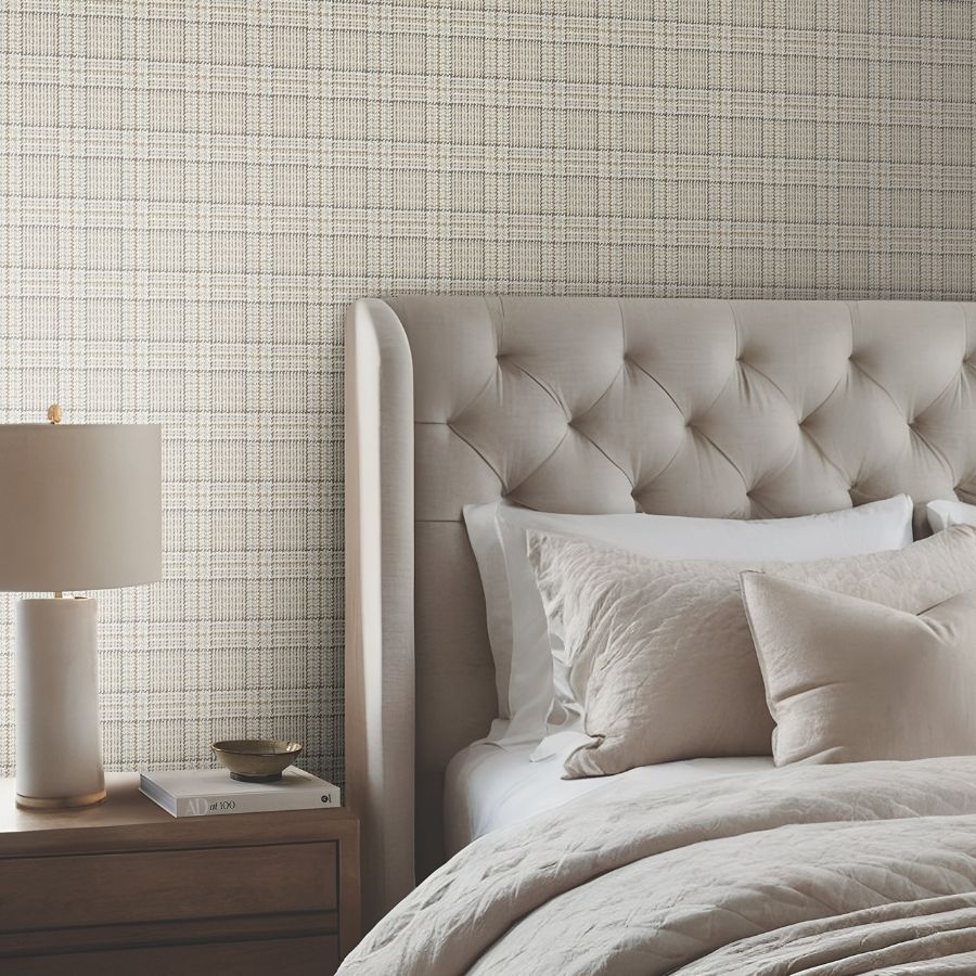 Purchase 4211-83554 | Private Reserve, Harrington Plaid Light Brown - Ronald Redding Wallpaper