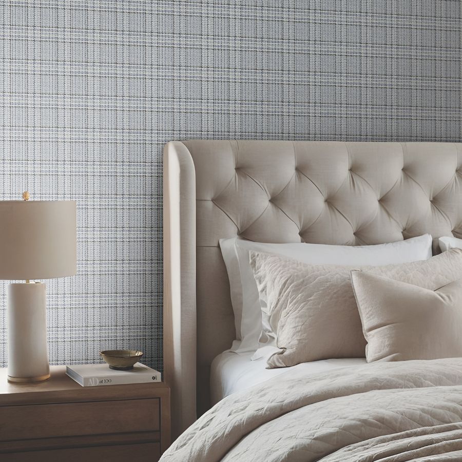 Purchase 4211-83555 | Private Reserve, Harrington Plaid Blue - Ronald Redding Wallpaper