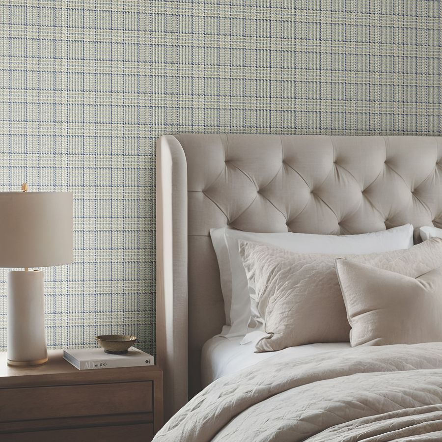 Purchase 4211-83556 | Private Reserve, Harrington Plaid Green - Ronald Redding Wallpaper